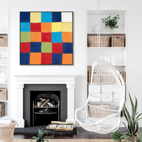 Large Colourful Abstract Framed Canvas Paul Klee Wall Art