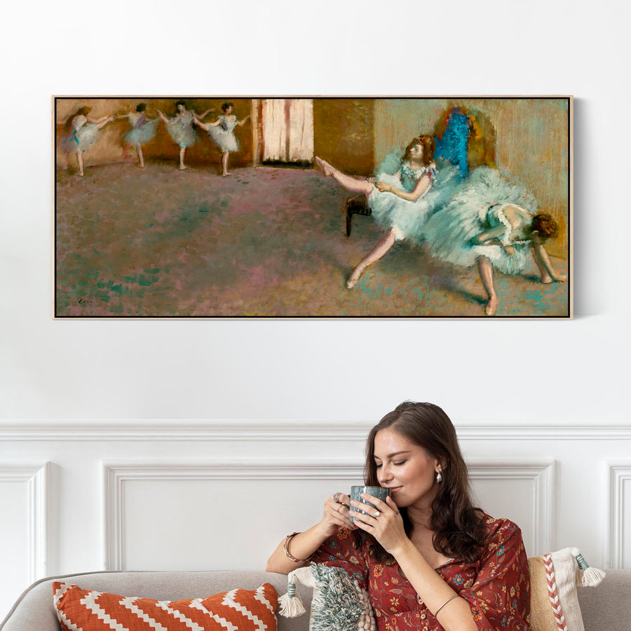 Edgar Degas - Framed Wall Art Print Canvas Picture - Before the Ballet