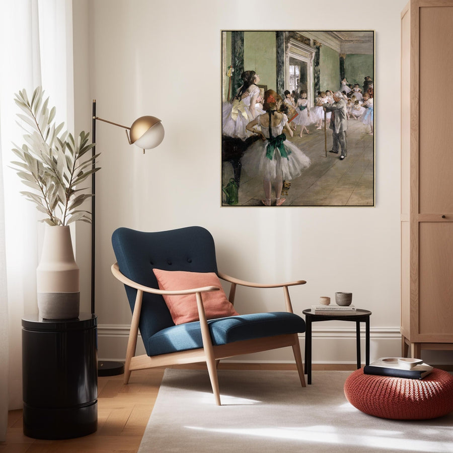 Edgar Degas - Framed Wall Art Print Canvas Picture - The Dance Class