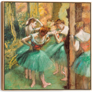 Edgar Degas - Framed Wall Art Print Canvas Picture - Dancers Green