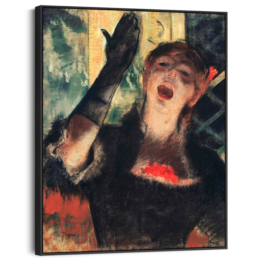 Edgar Degas - Framed Wall Art Print Canvas Picture - Singer with Glove