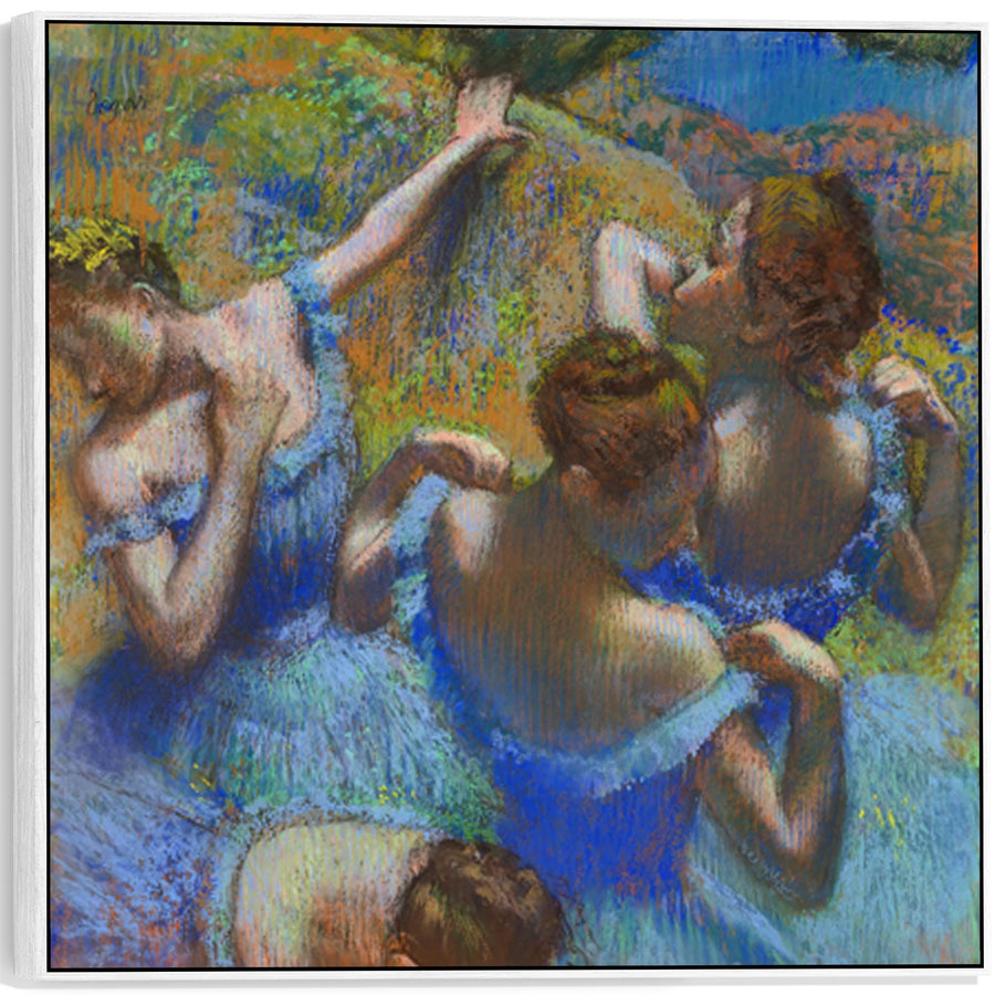 Edgar Degas - Framed Wall Art Print Canvas Picture - Blue Dancers