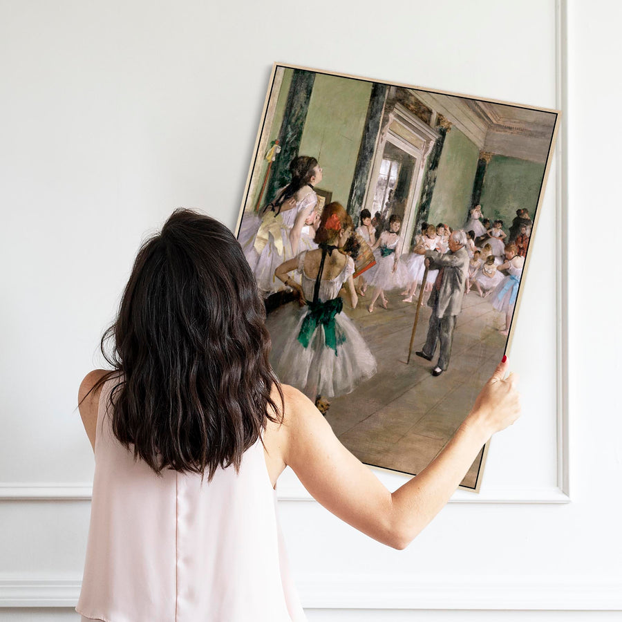 Edgar Degas - Framed Wall Art Print Canvas Picture - The Dance Class