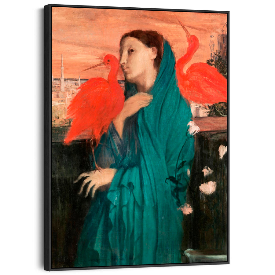 Edgar Degas - Framed Wall Art Print Canvas Picture - Young Woman with Ibis