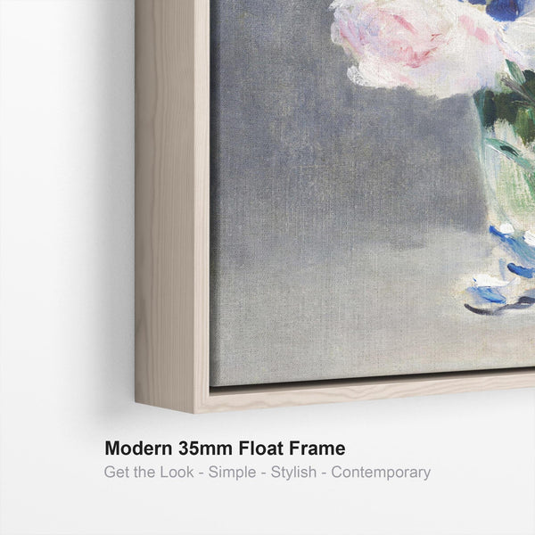 Edouard Manet Framed Artwork Print on Canvas Flowers in a Crystal Vase