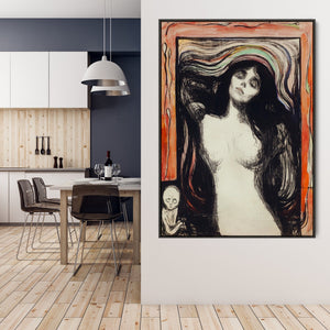 Large Edvard Munch Wall Art Framed Canvas Print of Madonna Painting