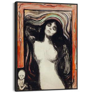 Large Edvard Munch Wall Art Framed Canvas Print of Madonna Painting
