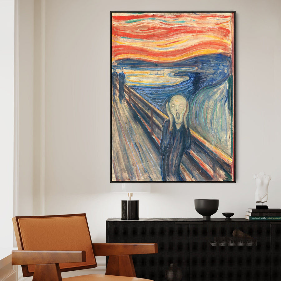 Large Edvard Munch Scream Wall Art Framed Canvas Print of Famous Painting