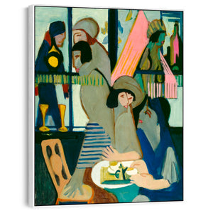 Ernst Ludwig Kirchner - Framed Wall Art Print Canvas Picture - Cafe