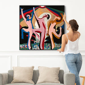 Ernst Ludwig Kirchner Artwork Canvas Print Framed Colourful Dance