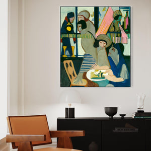 Ernst Ludwig Kirchner - Framed Wall Art Print Canvas Picture - Cafe