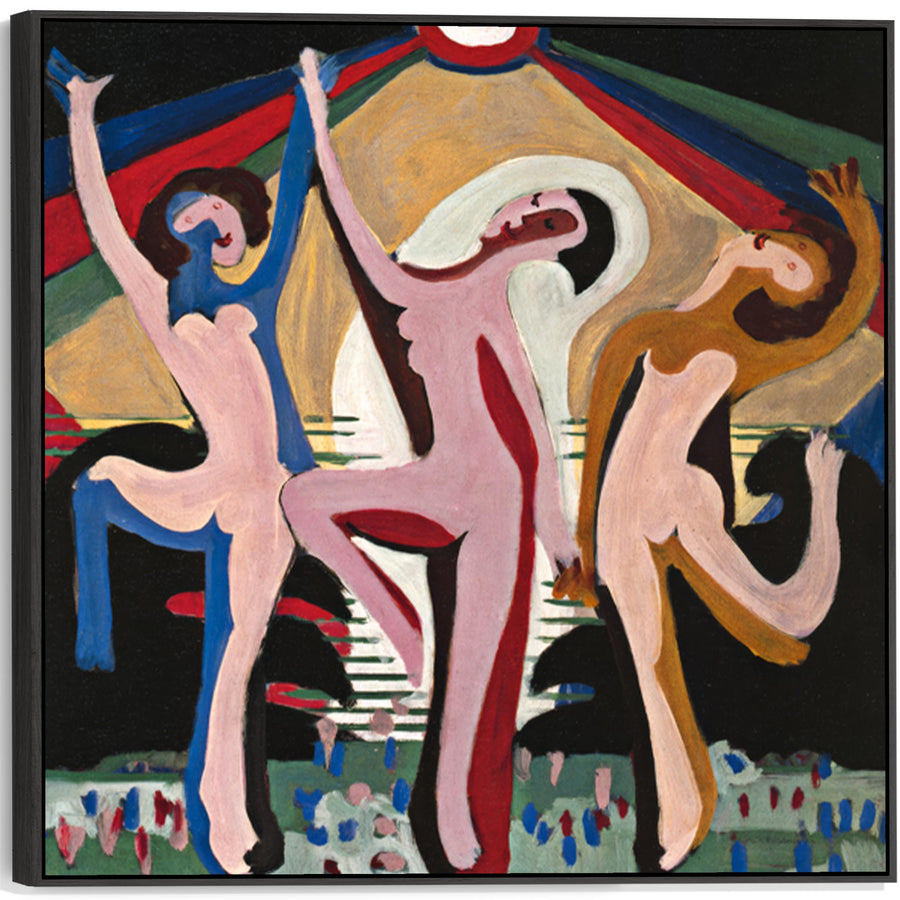 Ernst Ludwig Kirchner Artwork Canvas Print Framed Colourful Dance