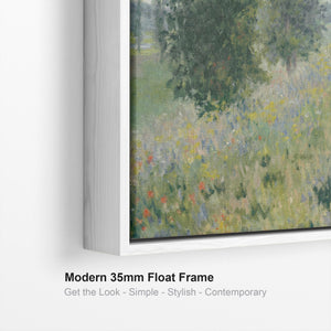 Extra Large Claude Monet Summer Landscape Scene Pair of Wall Art Framed Canvas Impressionist Pictures - Set of 2