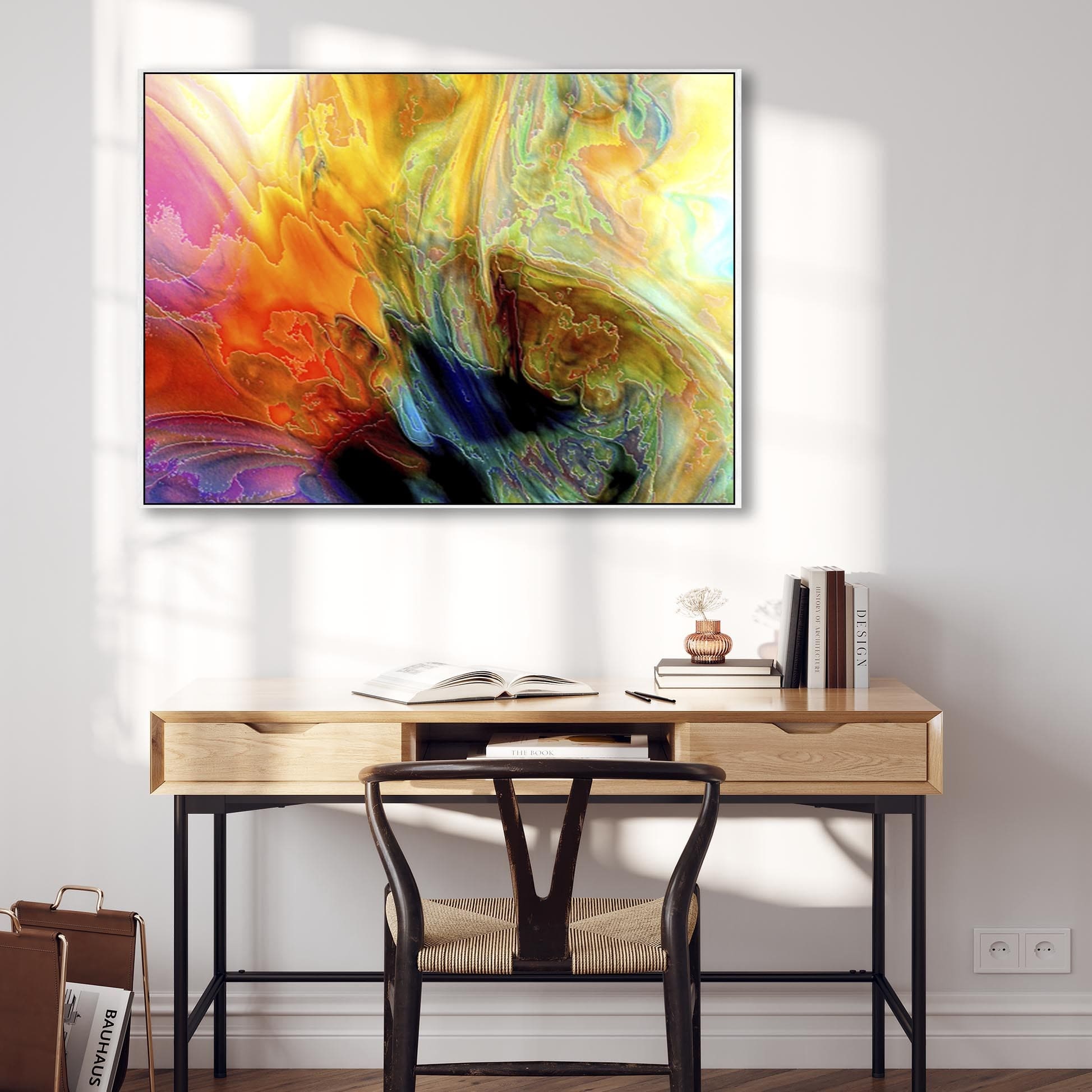 Extra Large Colourful Modern Wall Art Framed Canvas Print of Contempor