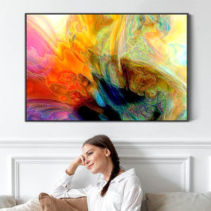 Extra Large Colourful Modern Wall Art Framed Canvas Print of Contemporary Painting