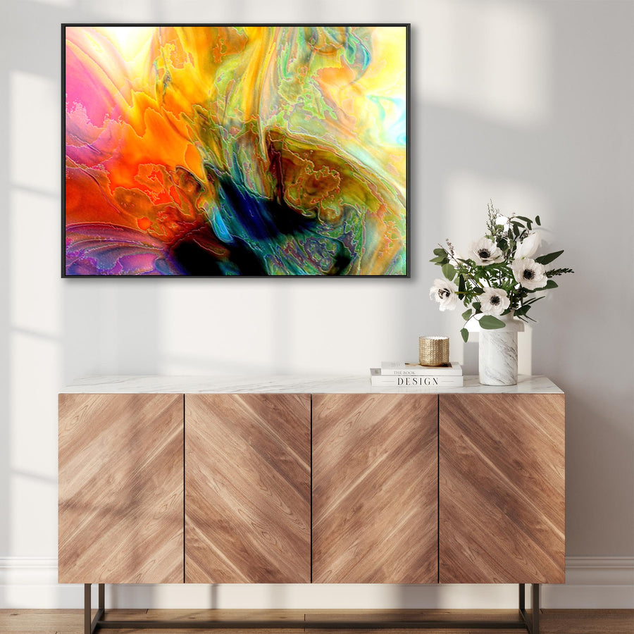 Extra Large Colourful Modern Wall Art Framed Canvas Print of Contemporary Painting