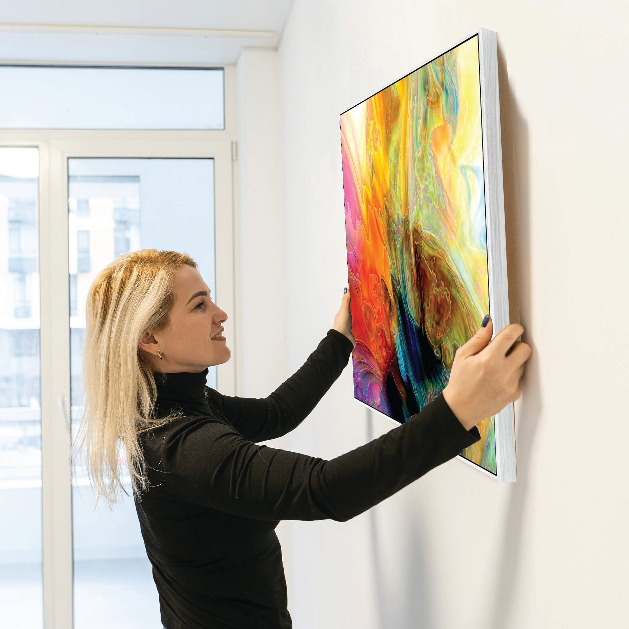 Extra Large Colourful Modern Wall Art Framed Canvas Print of Contempor