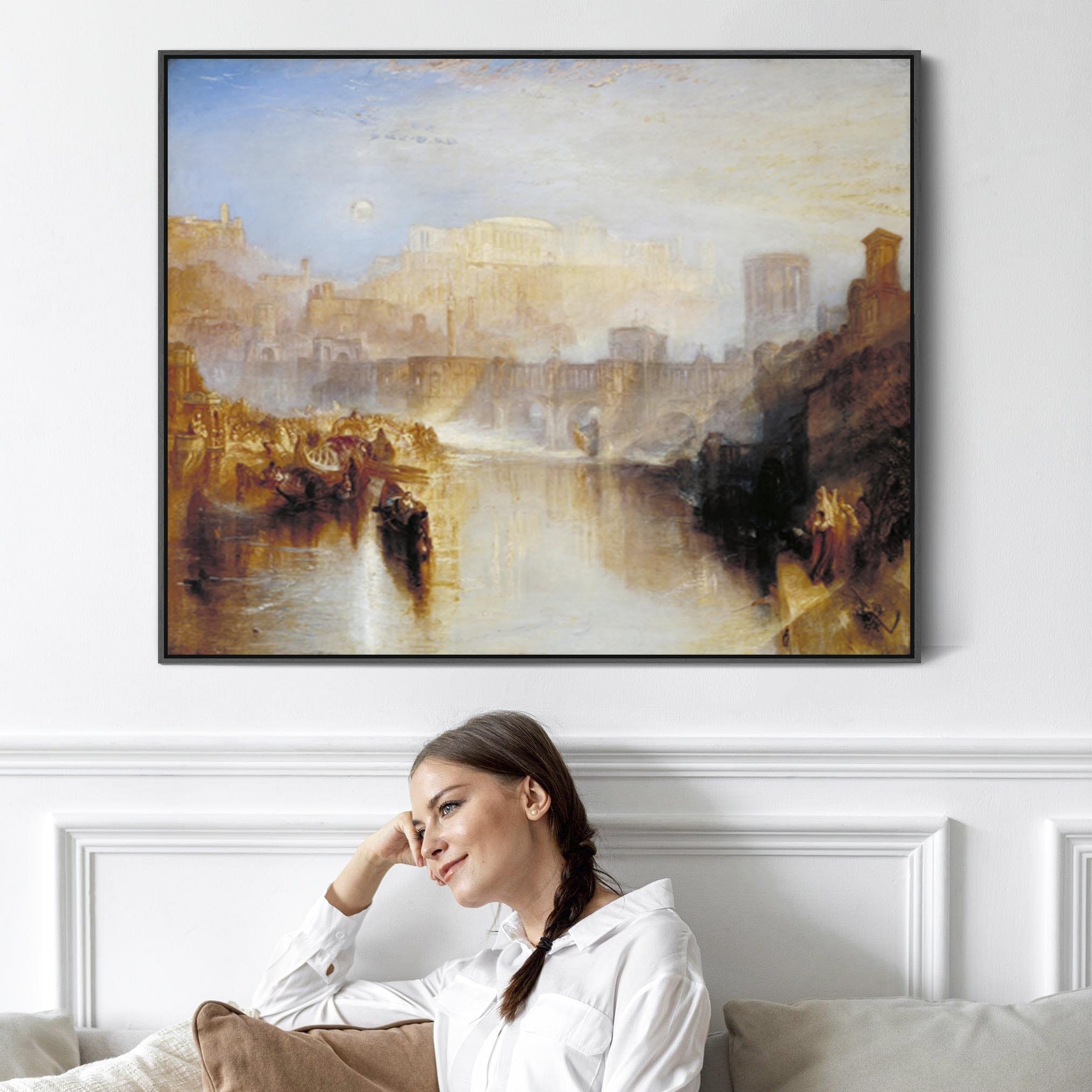 Jmw Rurner Rome Large JMW William Turner Landscape Wall Art Framed Canvas Painting of