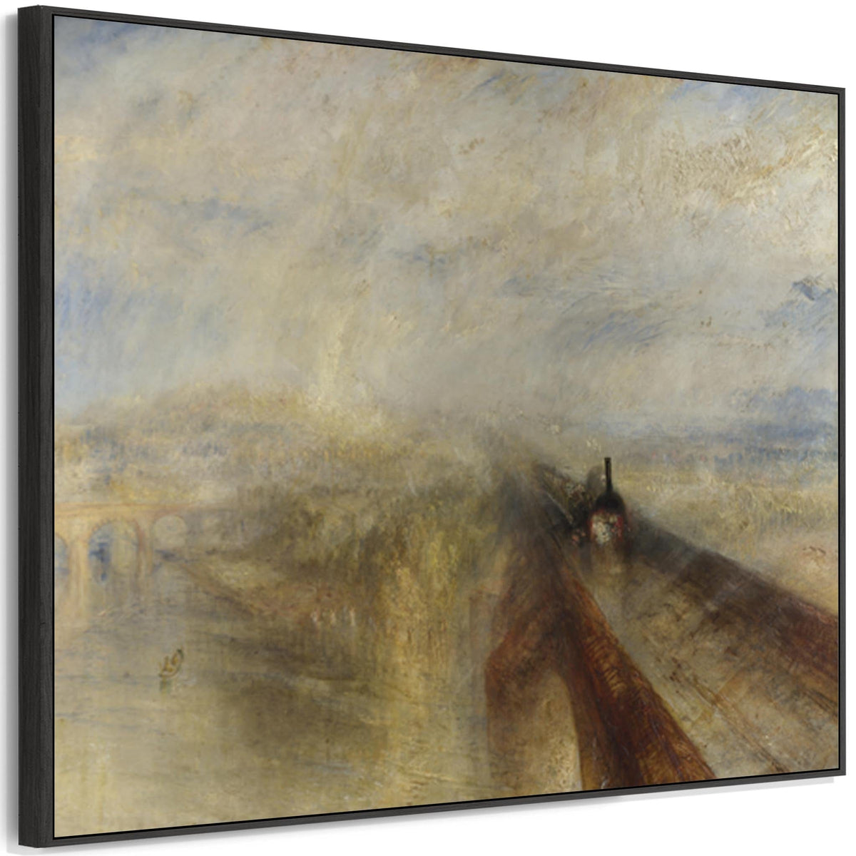 Large JMW William Turner Train Wall Art Framed Canvas of Rain Steam Sp