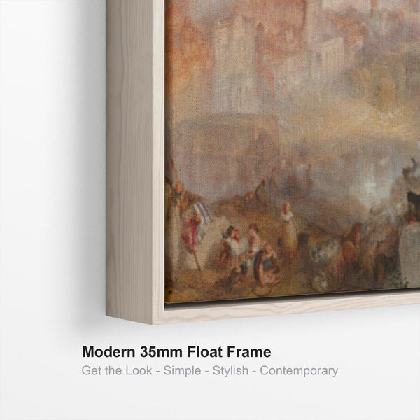 Large JMW William Turner Landscape Wall Art Framed Canvas of Modern Rome Painting