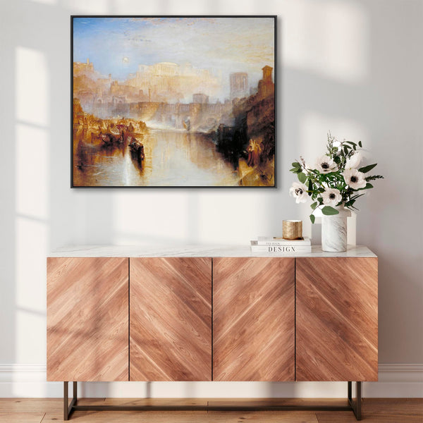 Large JMW William Turner Landscape Wall Art Framed Canvas Painting of Ancient Rome Painting