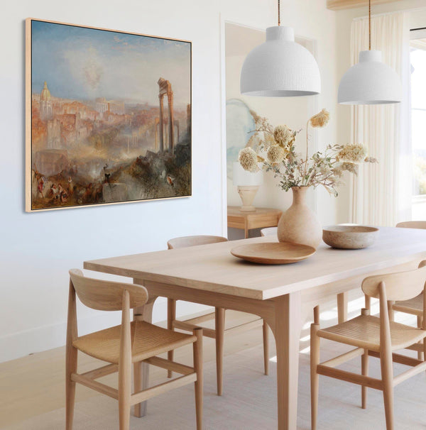 Large JMW William Turner Landscape Wall Art Framed Canvas of Modern Rome Painting