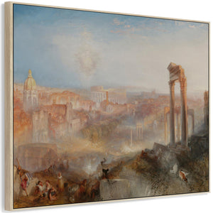 Large JWM William Turner Landscape Wall Art Framed Canvas of Modern Rome Painting