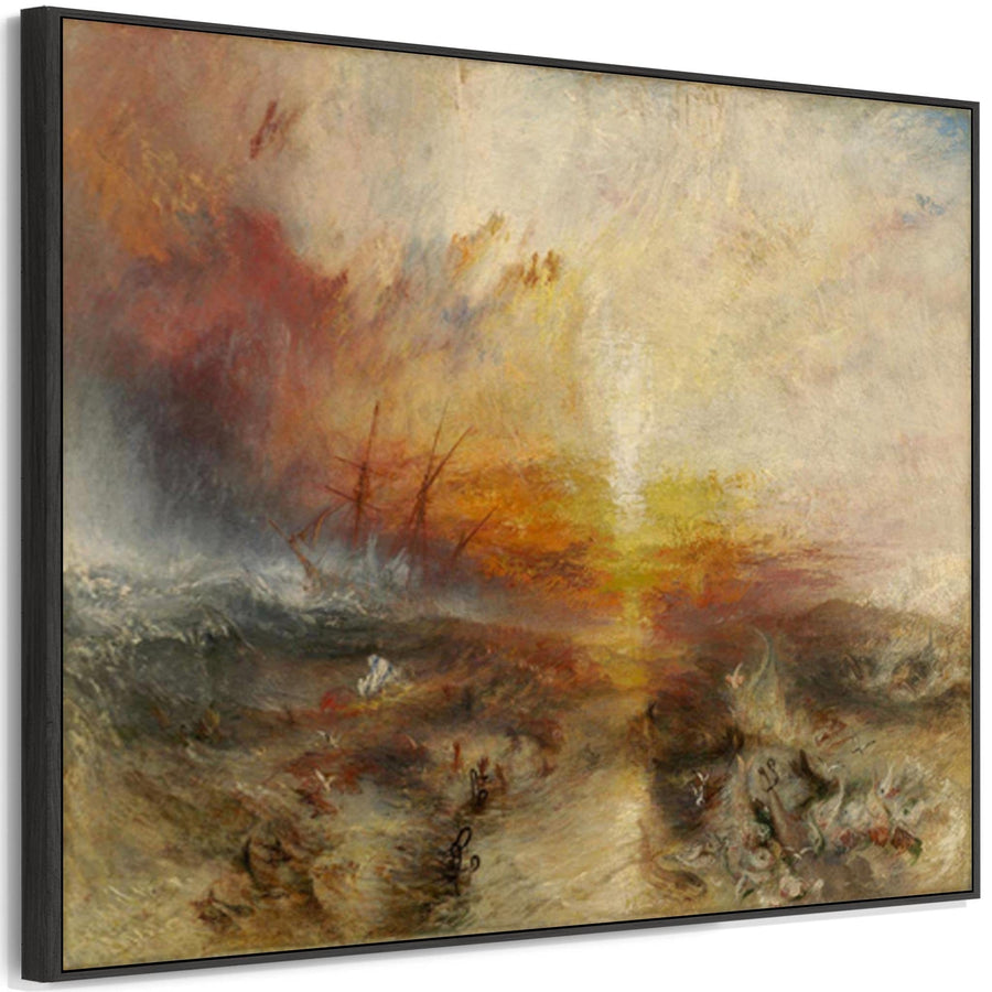 Extra Large JWM William Turner Wall Art Framed Canvas Painting of Slave Ship Painting