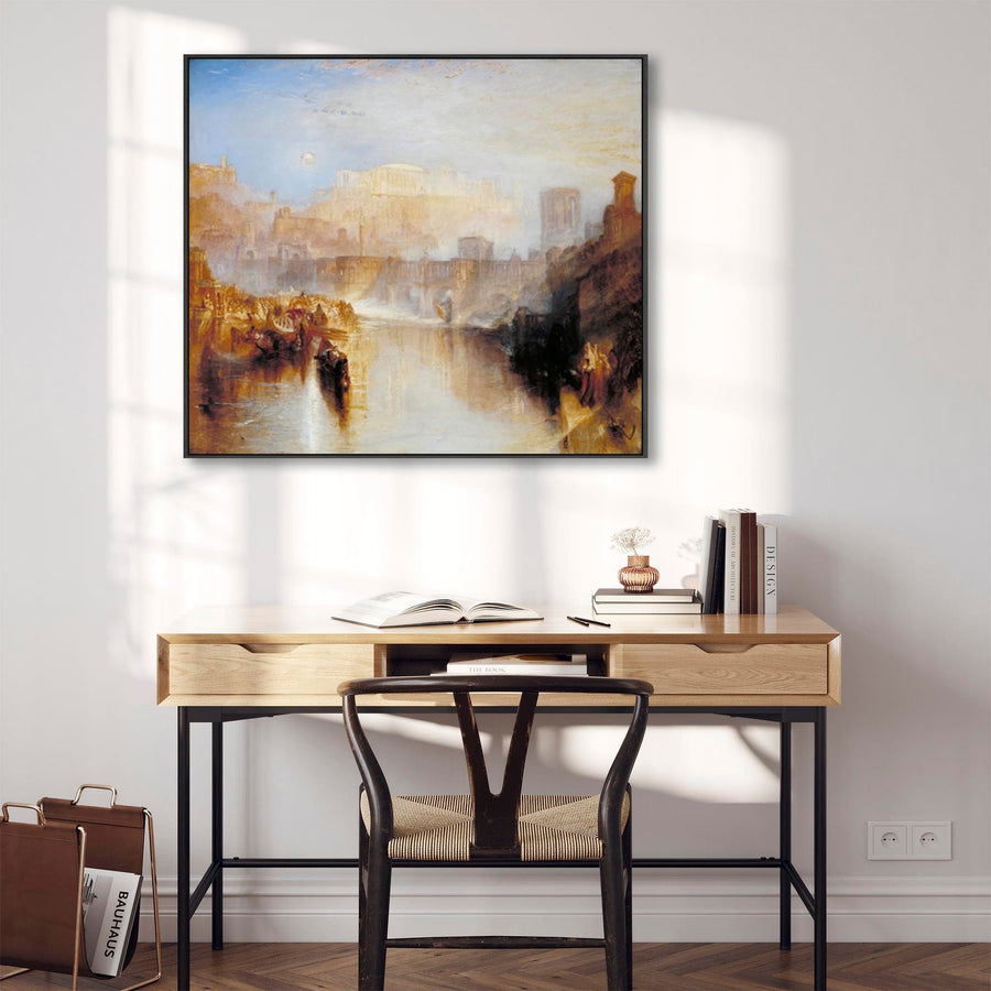 Large JWM William Turner Landscape Wall Art Framed Canvas Painting of Ancient Rome Painting