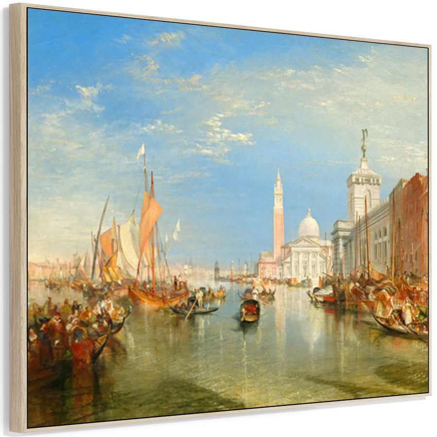 Large JWM William Turner Venice Wall Art Framed Canvas of Dogana San Giorgio Maggiore Painting