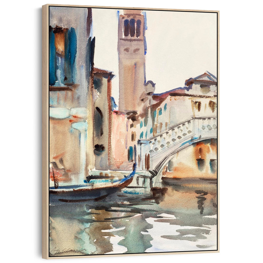 Extra Large Venice Bridge Campanile Wall Art Framed Canvas John Singer Sargent Painting