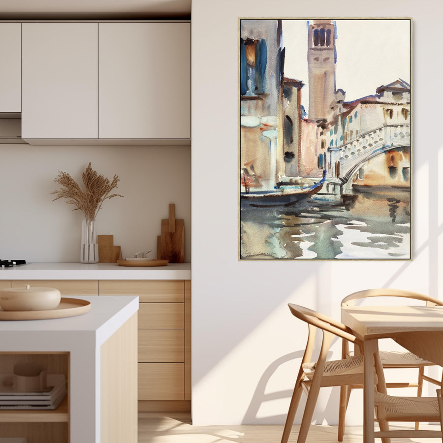 Extra Large Venice Bridge Campanile Wall Art Framed Canvas John Singer Sargent Painting