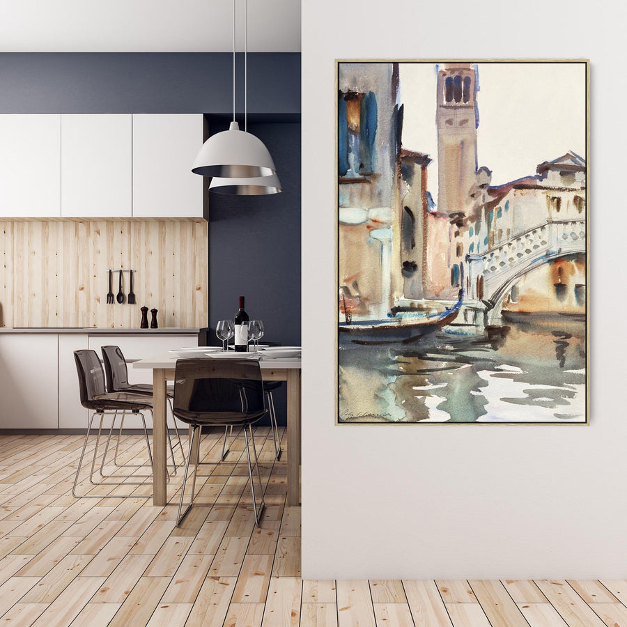 Extra Large Venice Bridge Campanile Wall Art Framed Canvas John Singer Sargent Painting