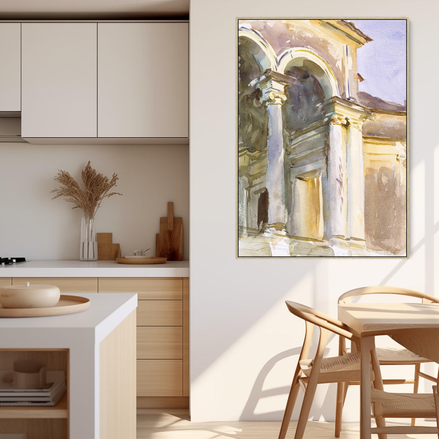 Extra Large Loggia Villa Giulia Rome Wall Art Framed Canvas John Singer Sargent Painting