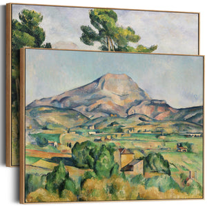 Extra Large Paul Cezanne Pair of Green Landscape Wall Art Framed Canvas Huge XL - Set of 2