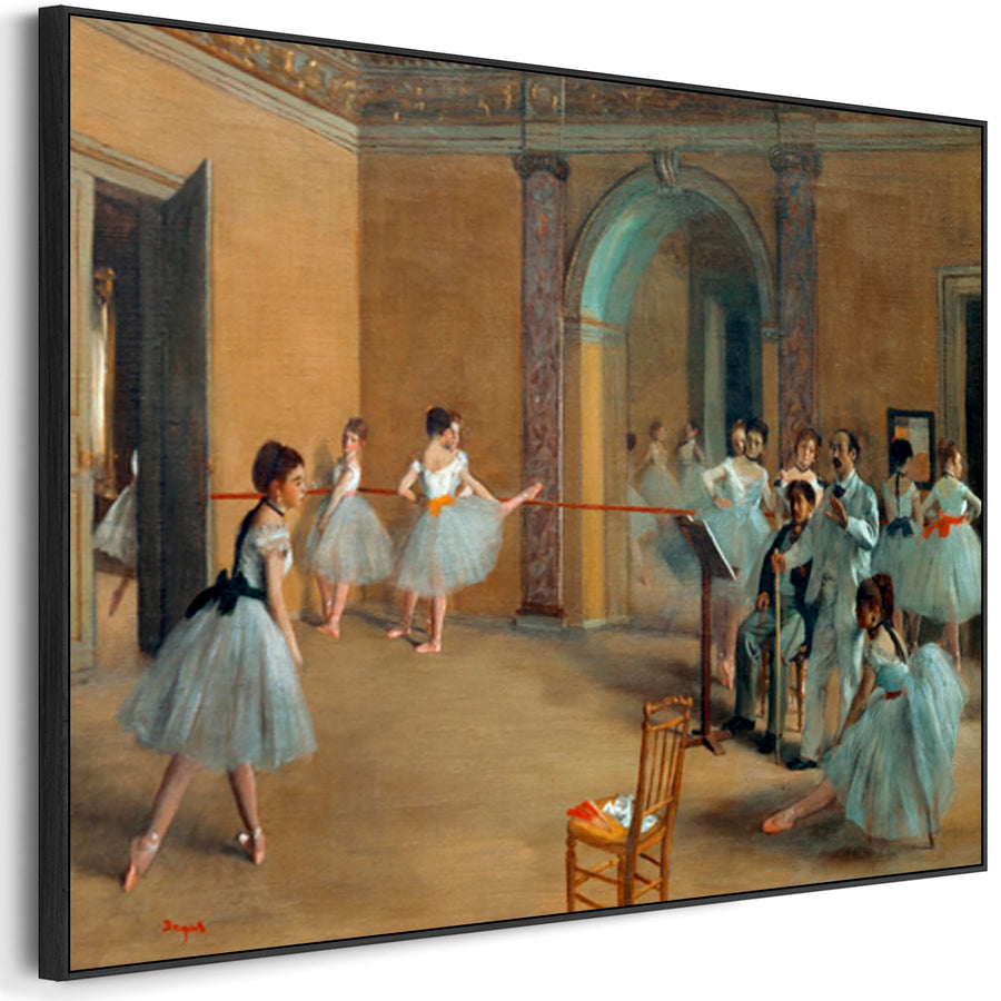 Edgar Degas - Framed Wall Art Print Canvas Picture - The Dance Foyer at the Opera on the rue Le Peletier