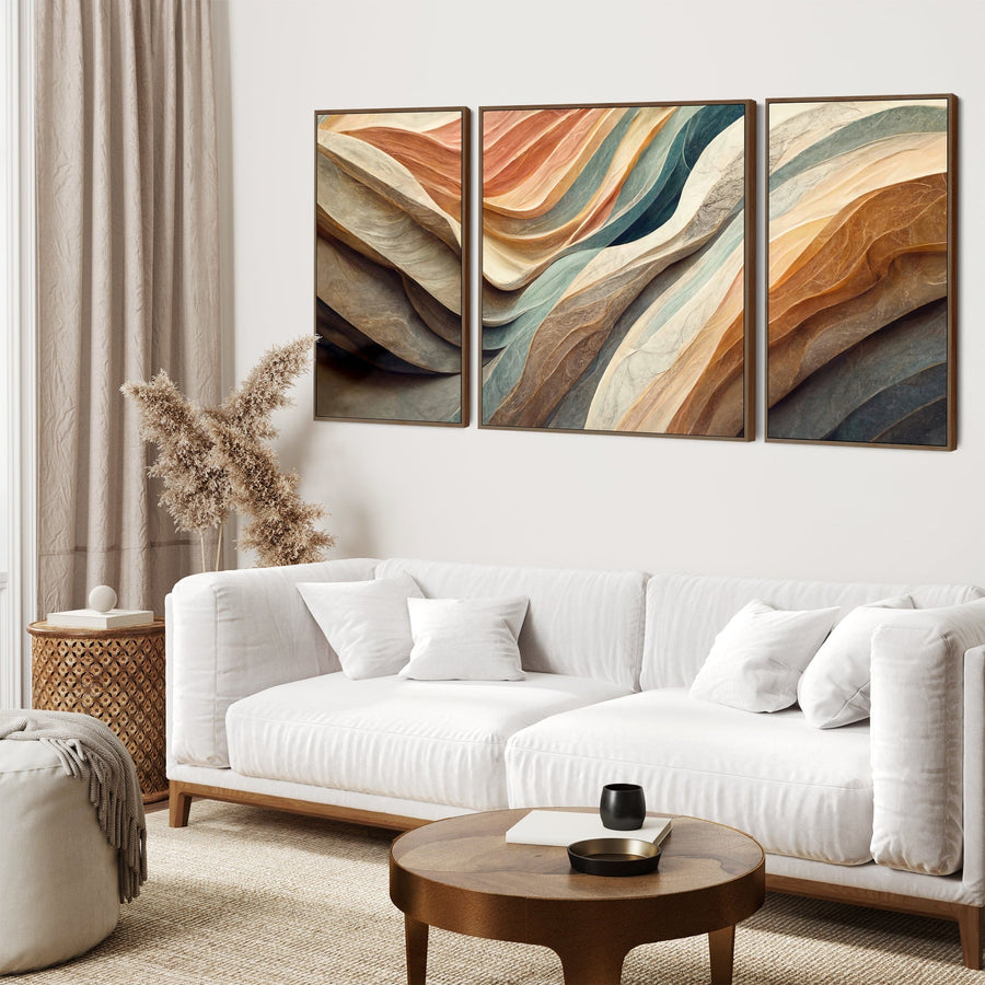 Extra Large Framed Wall Art Pictures for Living Room - Abstract Set of