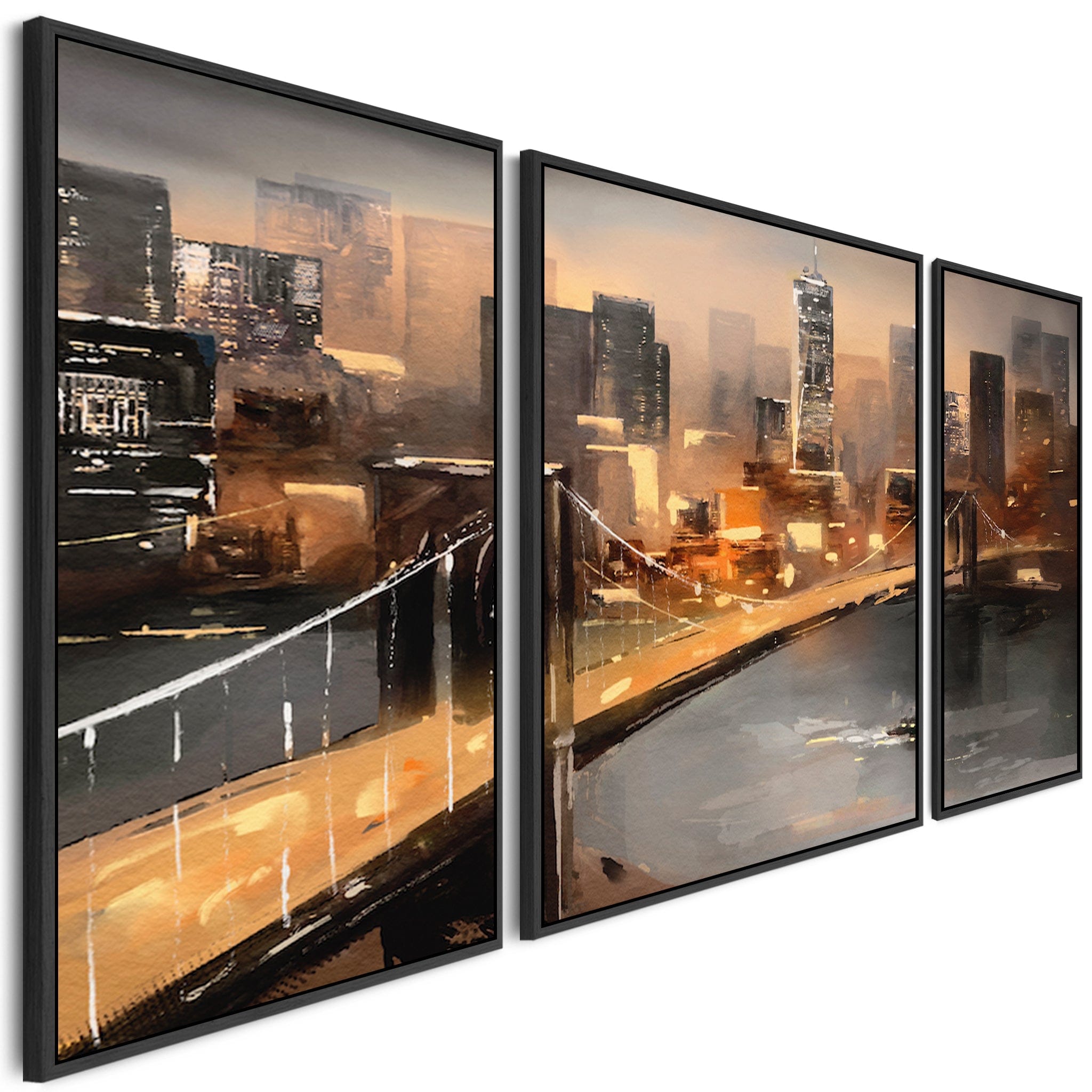 Extra Large Framed Wall Art Pictures for Living Room - NYC Set of 3