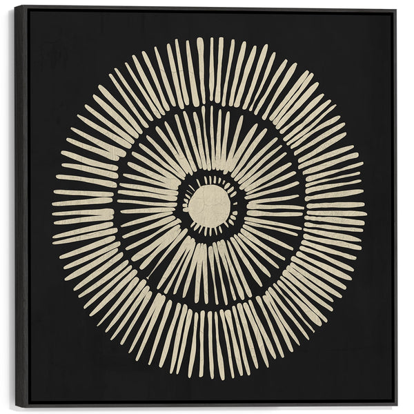 Neutral Black Modern Wall Art for Living Room - Abstract Framed Canvas