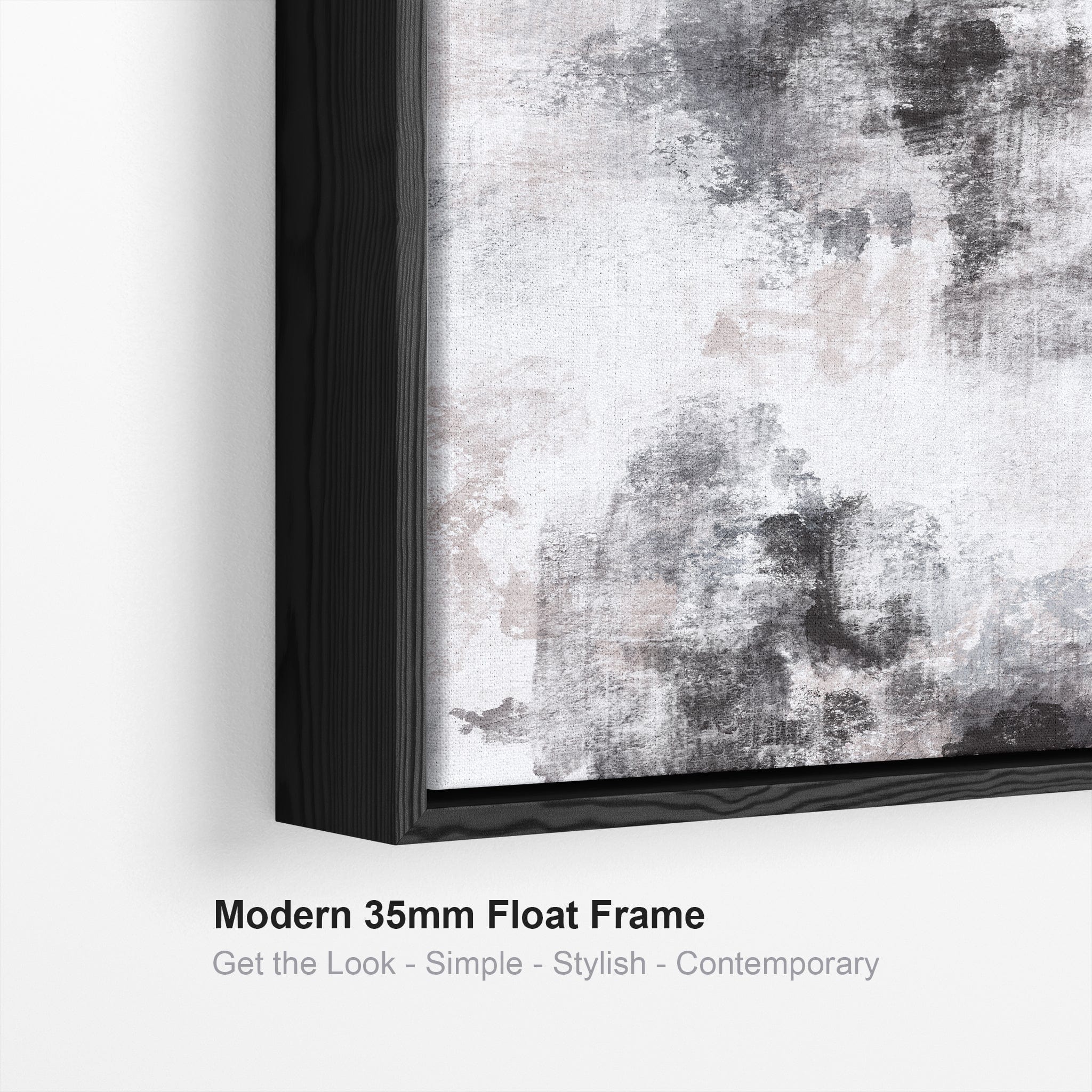 Extra Large Wall Art - Set of 3 - Black White Framed Abstract - 2094