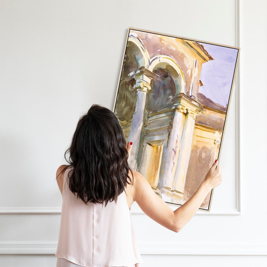 Extra Large Loggia Villa Giulia Rome Wall Art Framed Canvas John Singer Sargent Painting