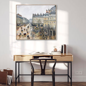 Large Camille Pissarro Wall Art Framed Canvas Print of French Theatre Square Paris Painting