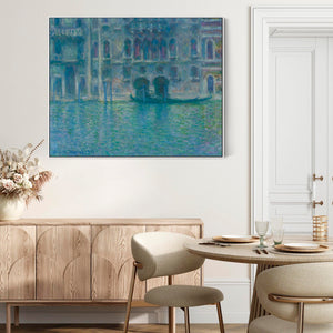 Large Claude Monet Framed Canvas Print of Palazzo da Mula Venice Painting