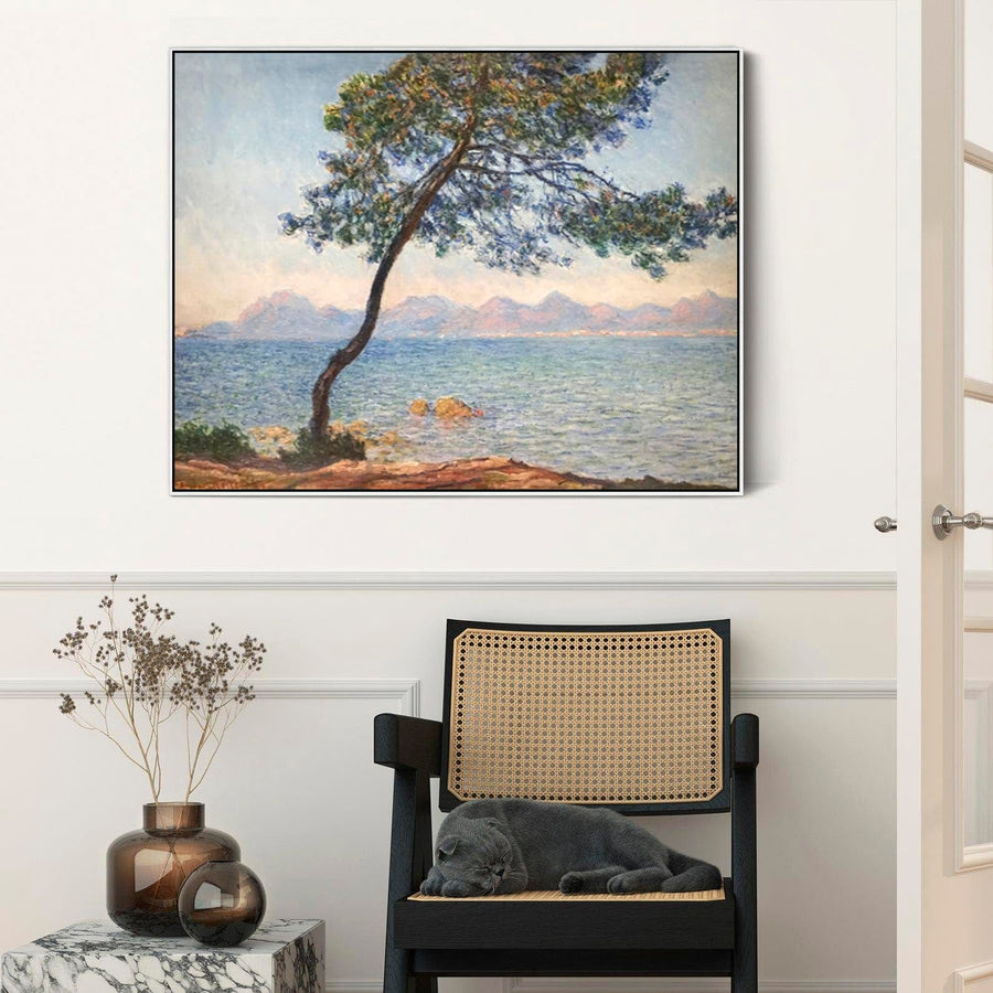 Large Claude Monet Framed Canvas Print of Antibes Landscape Painting