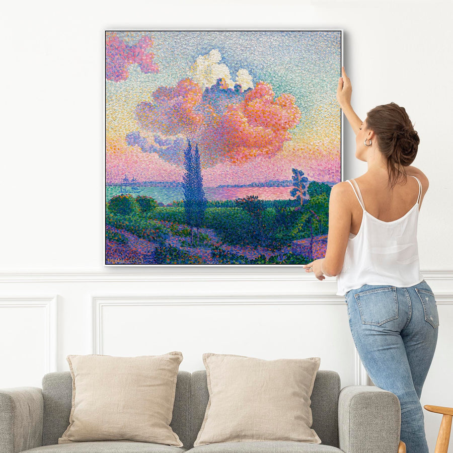 Large Henri Edmond Cross Framed Wall Art Print of The Pink Cloud Abstract Painting - 100cm x 100cm