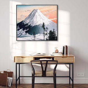 Mount Fuji Japanese Wall Art Framed Canvas Print of Hiroaki Takahashi Shotei Painting