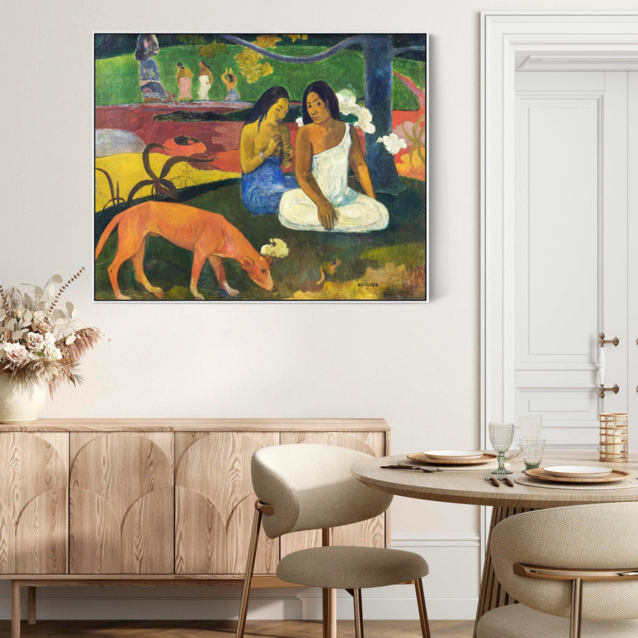 Large Colourful Paul Gauguin Wall Art Framed Canvas Print of Arearea Famous Tahitian Painting