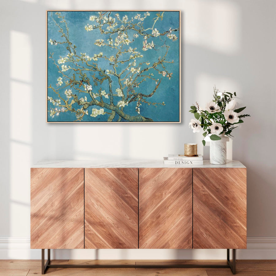 Large Vincent Van Gogh Wall Art Framed Canvas Print of Almond Blossom Floral Painting