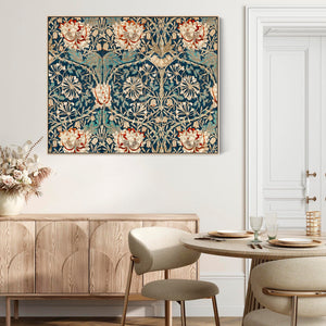 Large William Morris Floral Design Framed Wall Art Print of Honeysuckle Pattern