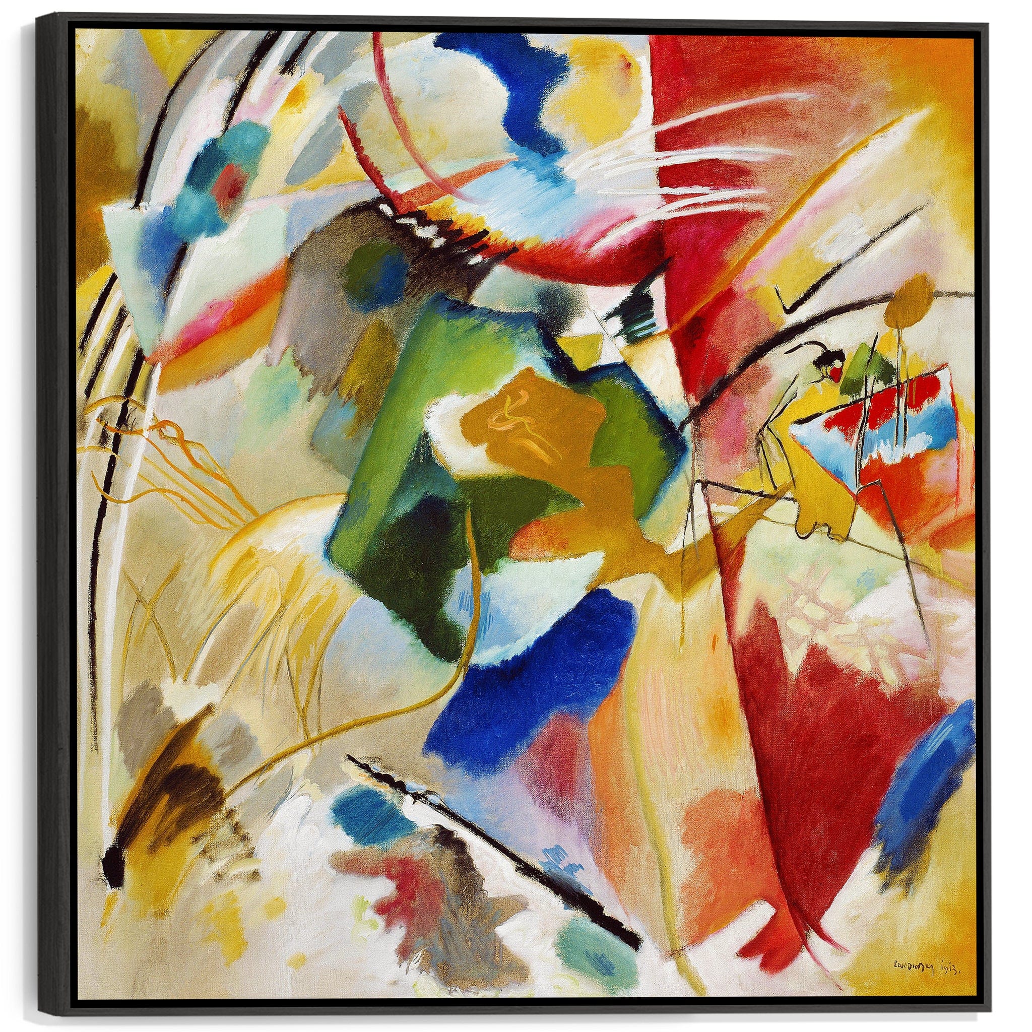 Large Framed Colourful Wall Art for Living Room - Kandinsky Abstract C